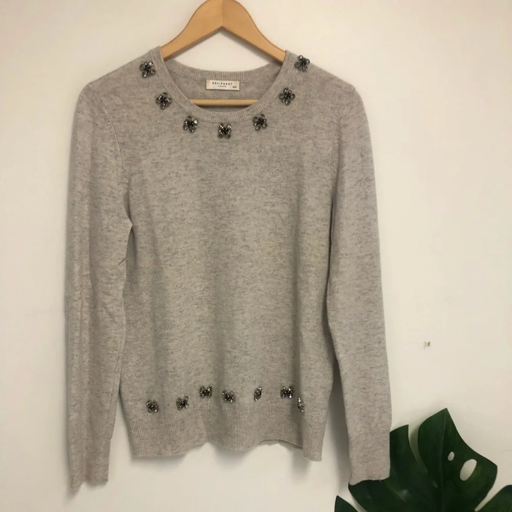 Equipment Femme Cashmere Rhinestone Sweater - Picture 2 of 8